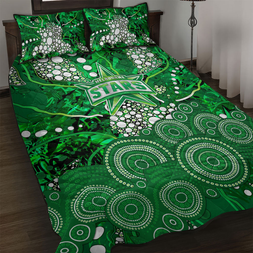 Melbourne Stars Quilt Bed Set Graffiti Urban Aboriginal Dot Abstract Design