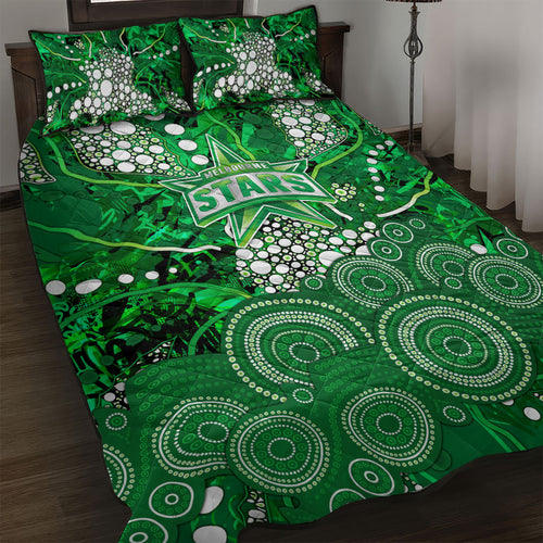 Melbourne Stars Quilt Bed Set Graffiti Urban Aboriginal Dot Abstract Design