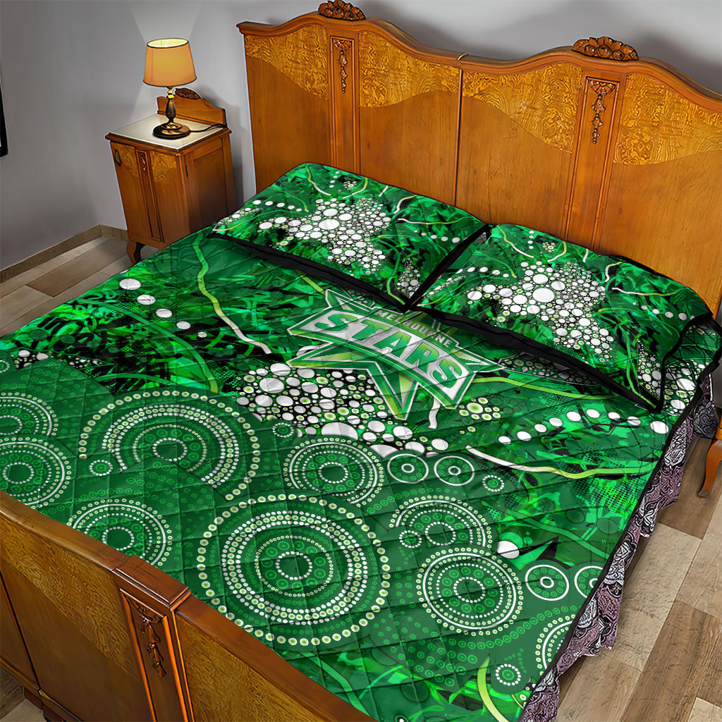 Melbourne Stars Quilt Bed Set Graffiti Urban Aboriginal Dot Abstract Design