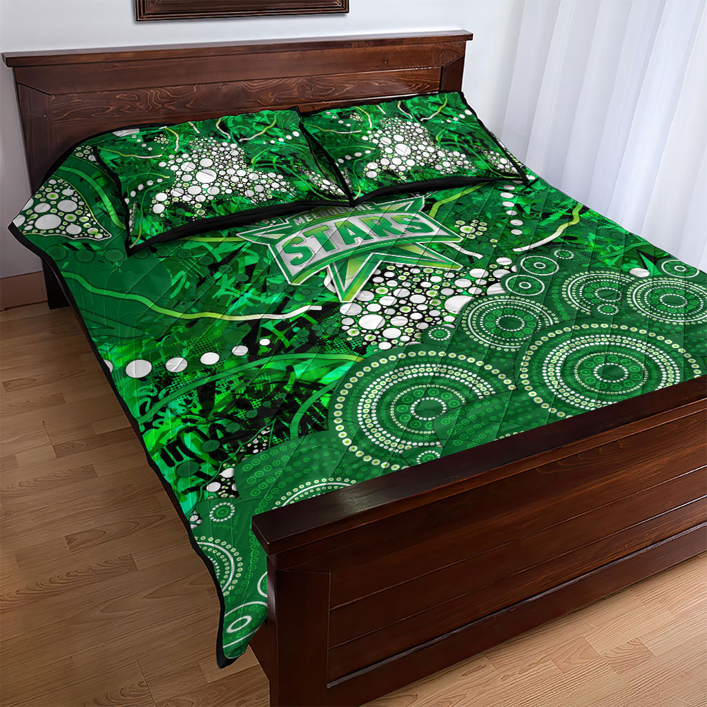 Melbourne Stars Quilt Bed Set Graffiti Urban Aboriginal Dot Abstract Design
