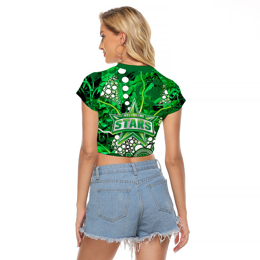Melbourne Stars Raglan Cropped T Shirt Graffiti Urban Aboriginal Dot Abstract Design