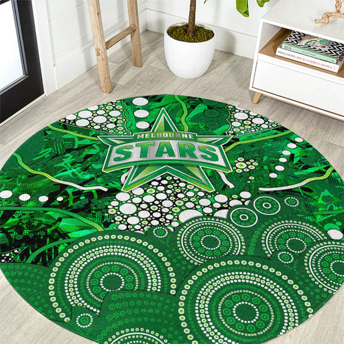 Melbourne Stars Round Carpet Graffiti Urban Aboriginal Dot Abstract Design
