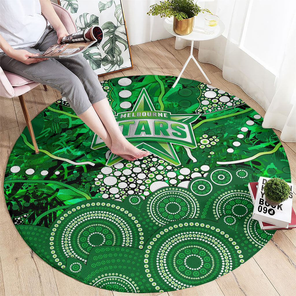 Melbourne Stars Round Carpet Graffiti Urban Aboriginal Dot Abstract Design