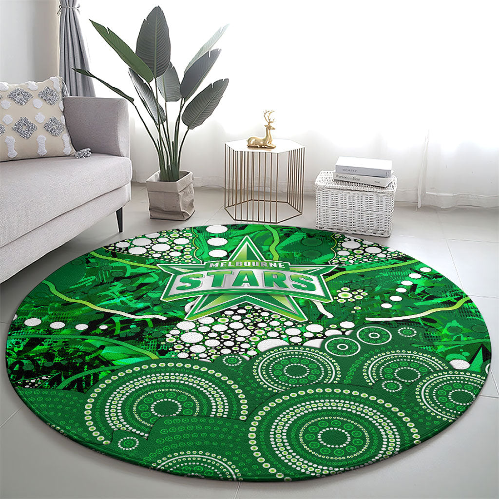 Melbourne Stars Round Carpet Graffiti Urban Aboriginal Dot Abstract Design