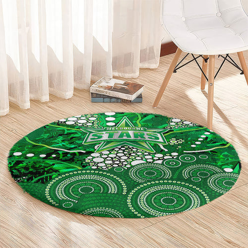 Melbourne Stars Round Carpet Graffiti Urban Aboriginal Dot Abstract Design