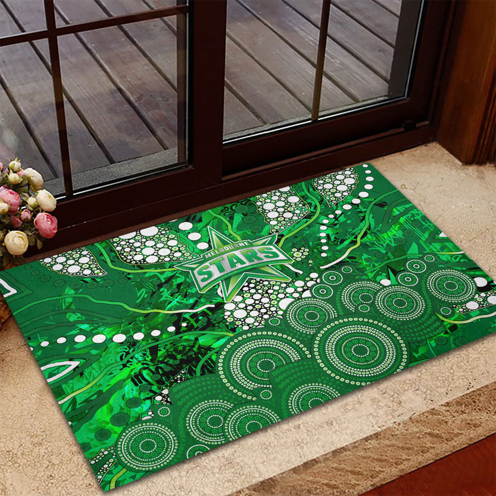 Melbourne Stars Rubber Doormat Graffiti Urban Aboriginal Dot Abstract Design