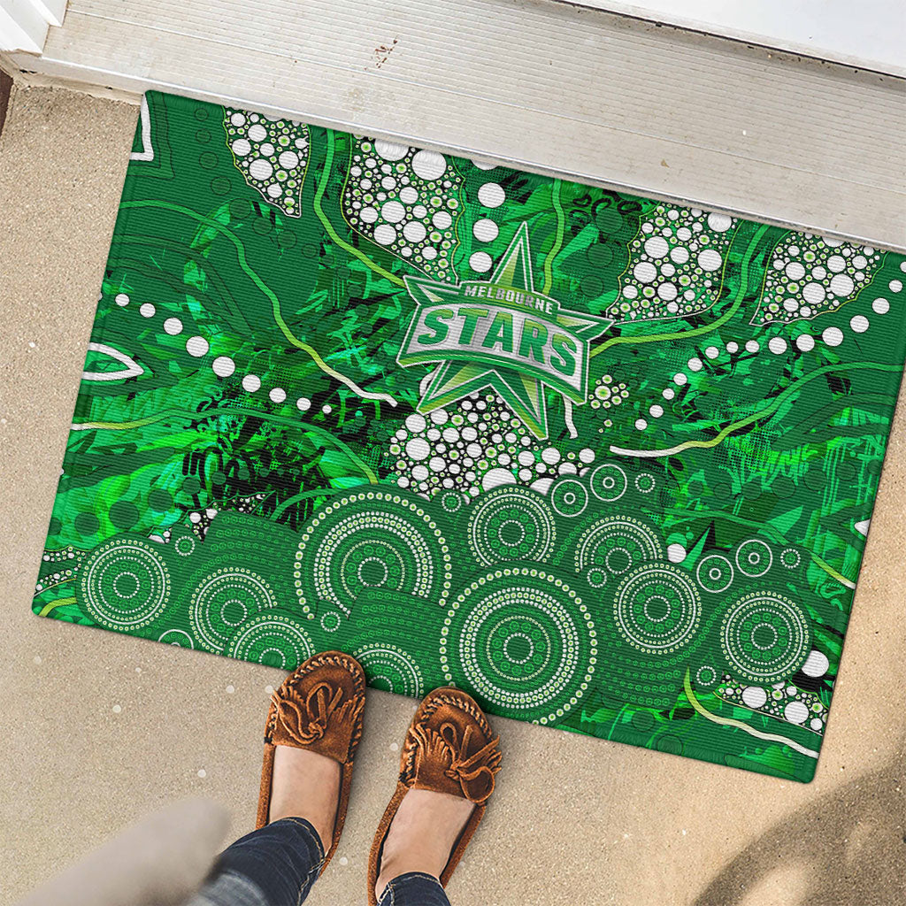Melbourne Stars Rubber Doormat Graffiti Urban Aboriginal Dot Abstract Design