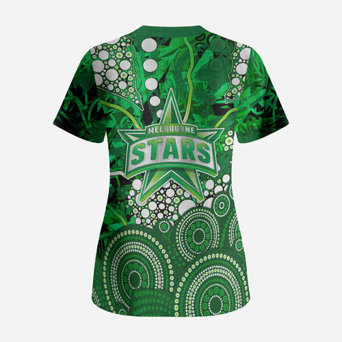 Melbourne Stars Scrub Top Graffiti Urban Aboriginal Dot Abstract Design