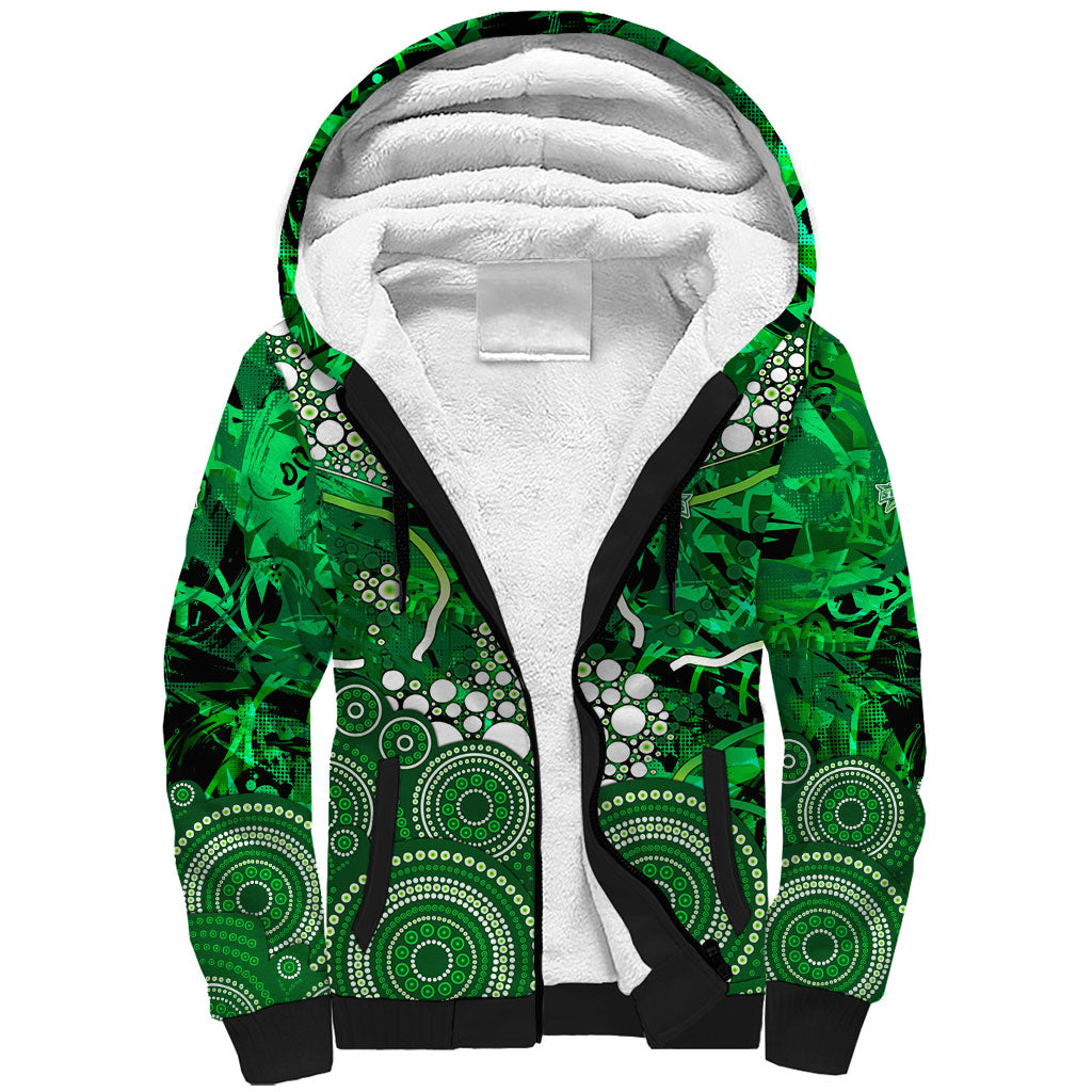Melbourne Stars Sherpa Hoodie Graffiti Urban Aboriginal Dot Abstract Design