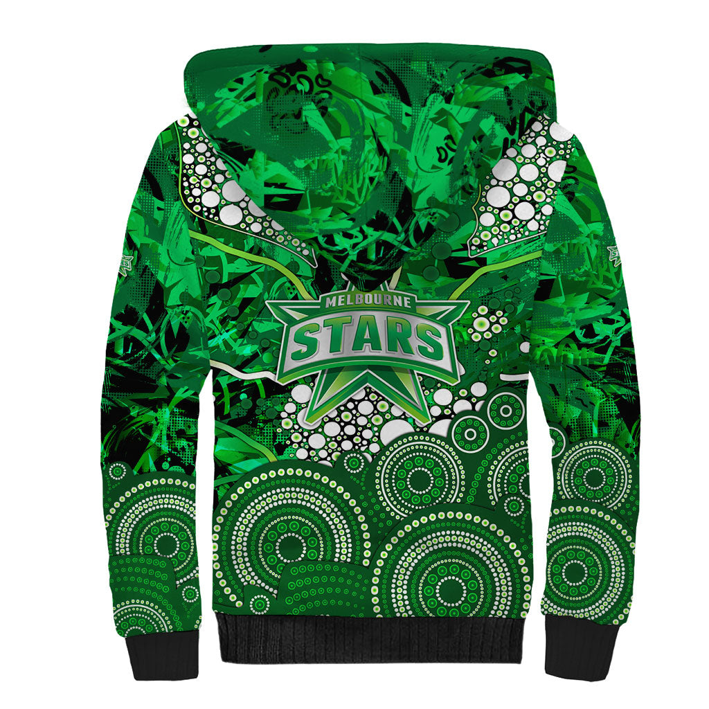 Melbourne Stars Sherpa Hoodie Graffiti Urban Aboriginal Dot Abstract Design