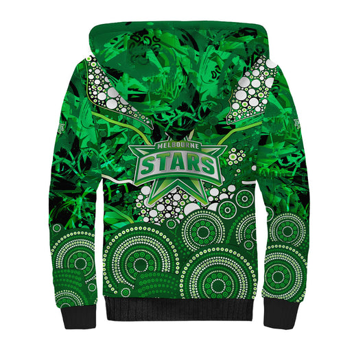 Melbourne Stars Sherpa Hoodie Graffiti Urban Aboriginal Dot Abstract Design
