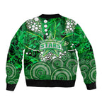 Melbourne Stars Sleeve Zip Bomber Jacket Graffiti Urban Aboriginal Dot Abstract Design