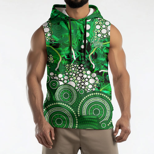 Melbourne Stars Sleeveless Hoodie Graffiti Urban Aboriginal Dot Abstract Design