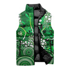 Melbourne Stars Sleeveless Puffer Jacket Graffiti Urban Aboriginal Dot Abstract Design