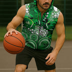 Melbourne Stars Sleeveless Zip Hoodie Graffiti Urban Aboriginal Dot Abstract Design