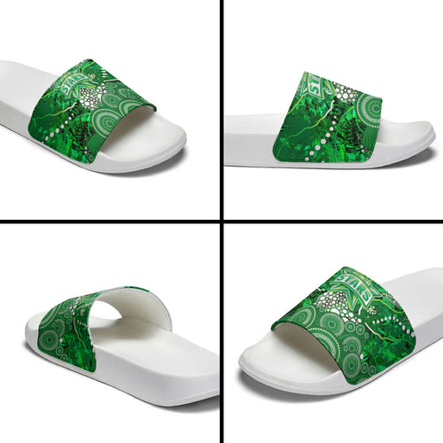 Melbourne Stars Slide Sandals Graffiti Urban Aboriginal Dot Abstract Design