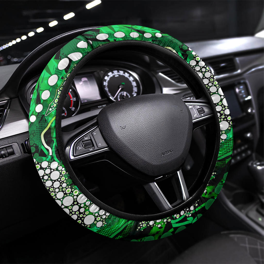 Melbourne Stars Steering Wheel Cover Graffiti Urban Aboriginal Dot Abstract Design