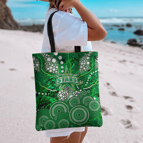 Melbourne Stars Tote Bag Graffiti Urban Aboriginal Dot Abstract Design