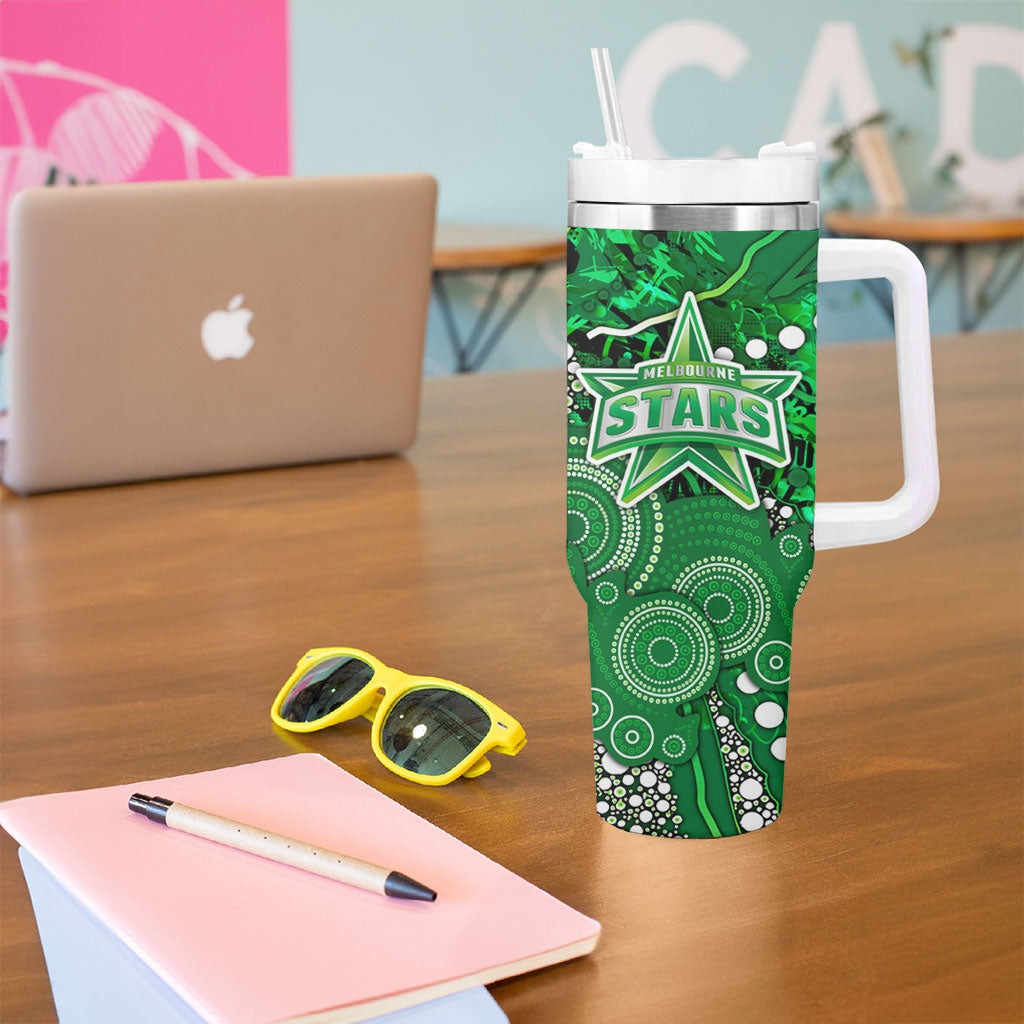 Melbourne Stars Tumbler With Handle Graffiti Urban Aboriginal Dot Abstract Design