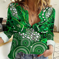 Melbourne Stars Women Casual Shirt Graffiti Urban Aboriginal Dot Abstract Design