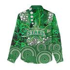 Melbourne Stars Women Casual Shirt Graffiti Urban Aboriginal Dot Abstract Design