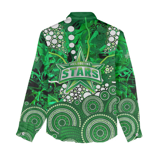 Melbourne Stars Women Casual Shirt Graffiti Urban Aboriginal Dot Abstract Design