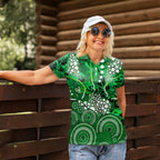Melbourne Stars Women Polo Shirt Graffiti Urban Aboriginal Dot Abstract Design