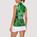 Melbourne Stars Women Sleeveless Polo Shirt Graffiti Urban Aboriginal Dot Abstract Design
