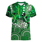 Melbourne Stars Women V-Neck T-Shirt Graffiti Urban Aboriginal Dot Abstract Design