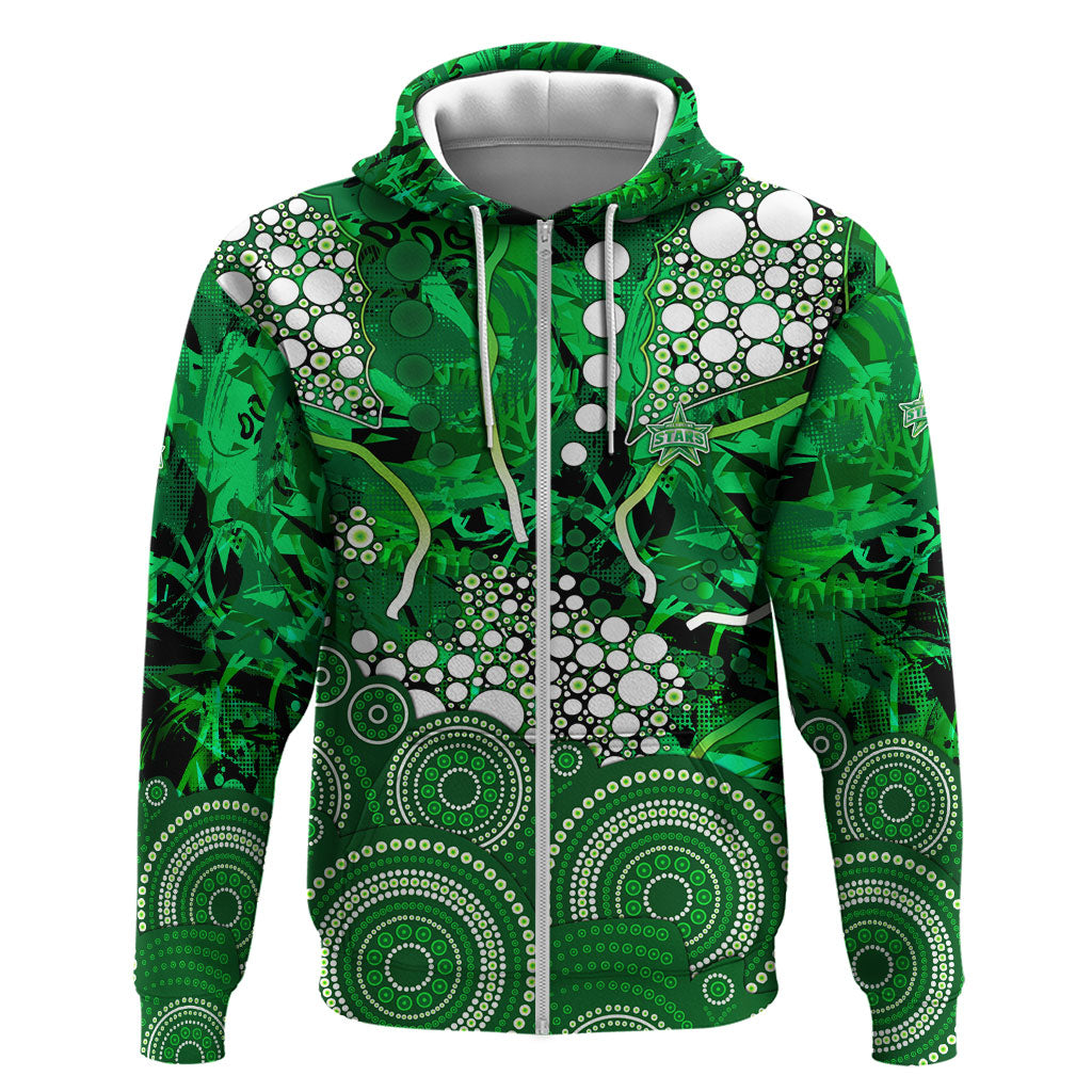 Melbourne Stars Zip Hoodie Graffiti Urban Aboriginal Dot Abstract Design