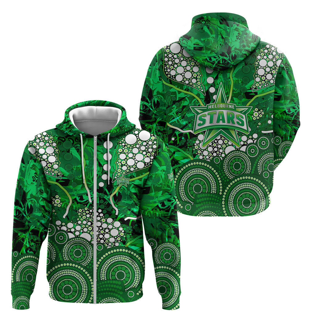 Melbourne Stars Zip Hoodie Graffiti Urban Aboriginal Dot Abstract Design