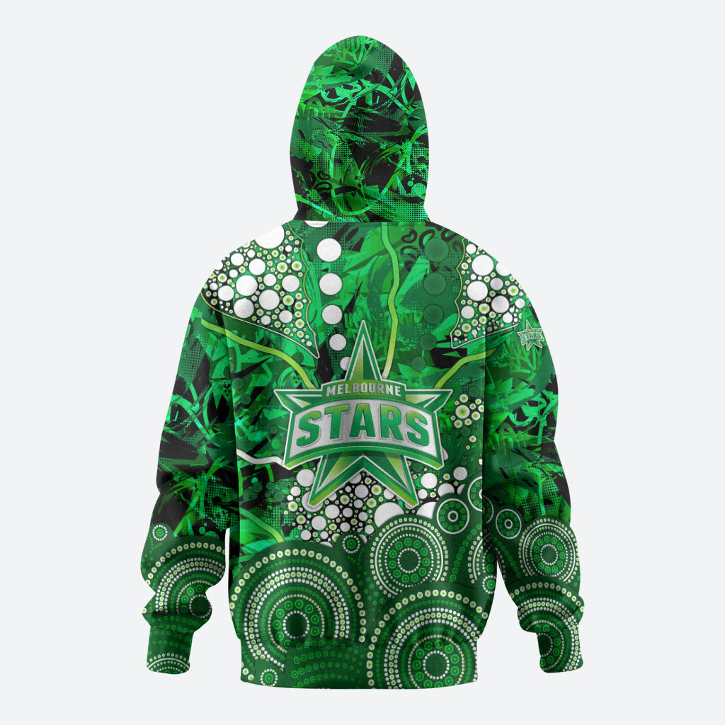 Melbourne Stars Zip Hoodie Graffiti Urban Aboriginal Dot Abstract Design