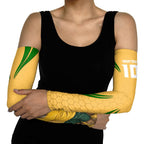 Personalized Australia Soccer Kangaroo Arm Sleeves Gold Green Aussie Football Mascot Dynamic Sports Graphic