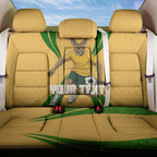 Personalized Australia Soccer Kangaroo Back Car Seat Cover Gold Green Aussie Football Mascot Dynamic Sports Graphic
