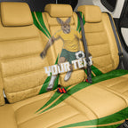 Personalized Australia Soccer Kangaroo Back Car Seat Cover Gold Green Aussie Football Mascot Dynamic Sports Graphic