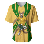 Personalized Australia Soccer Kangaroo Baseball Jersey Gold Green Aussie Football Mascot Dynamic Sports Graphic