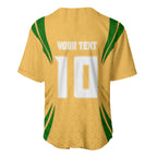 Personalized Australia Soccer Kangaroo Baseball Jersey Gold Green Aussie Football Mascot Dynamic Sports Graphic