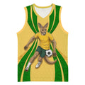 Personalized Australia Soccer Kangaroo Basketball Jersey Gold Green Aussie Football Mascot Dynamic Sports Graphic