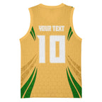 Personalized Australia Soccer Kangaroo Basketball Jersey Gold Green Aussie Football Mascot Dynamic Sports Graphic