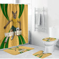 Personalized Australia Soccer Kangaroo Bathroom Set Gold Green Aussie Football Mascot Dynamic Sports Graphic