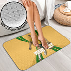 Personalized Australia Soccer Kangaroo Bathroom Set Gold Green Aussie Football Mascot Dynamic Sports Graphic