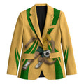 Personalized Australia Soccer Kangaroo Blazer Gold Green Aussie Football Mascot Dynamic Sports Graphic