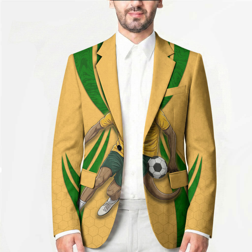 Personalized Australia Soccer Kangaroo Blazer Gold Green Aussie Football Mascot Dynamic Sports Graphic
