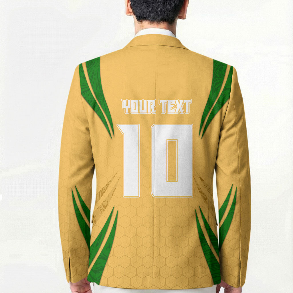 Personalized Australia Soccer Kangaroo Blazer Gold Green Aussie Football Mascot Dynamic Sports Graphic
