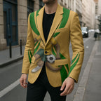Personalized Australia Soccer Kangaroo Blazer Gold Green Aussie Football Mascot Dynamic Sports Graphic