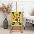 Personalized Australia Soccer Kangaroo Canvas Wall Art Gold Green Aussie Football Mascot Dynamic Sports Graphic