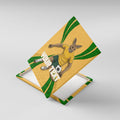 Personalized Australia Soccer Kangaroo Canvas Wall Art Gold Green Aussie Football Mascot Dynamic Sports Graphic