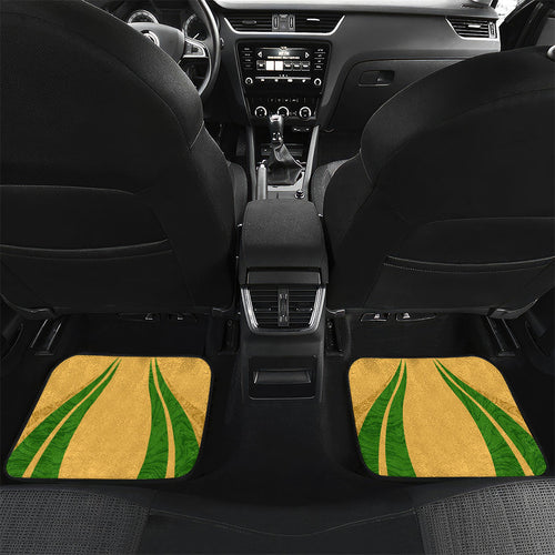Personalized Australia Soccer Kangaroo Car Mats Gold Green Aussie Football Mascot Dynamic Sports Graphic