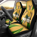 Personalized Australia Soccer Kangaroo Car Seat Cover Gold Green Aussie Football Mascot Dynamic Sports Graphic