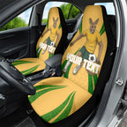 Personalized Australia Soccer Kangaroo Car Seat Cover Gold Green Aussie Football Mascot Dynamic Sports Graphic